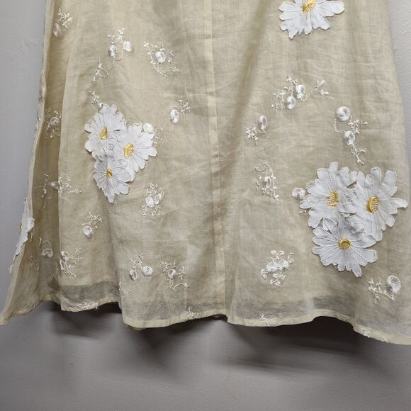Persaman Petite Mini Skirt Women Size 8P Cream Floral Retro Girly Feminine - Picture 3 of 8